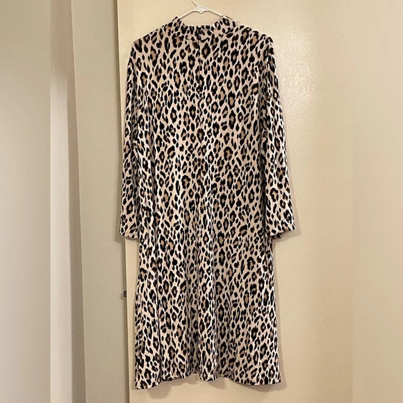 CHICO'S Leopard Pattern Mock Neck Short Dress - Picture 6 of 9
